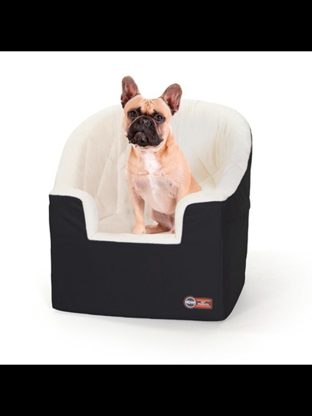 Source Unknown Black and Cream Pet Car Seat Booster